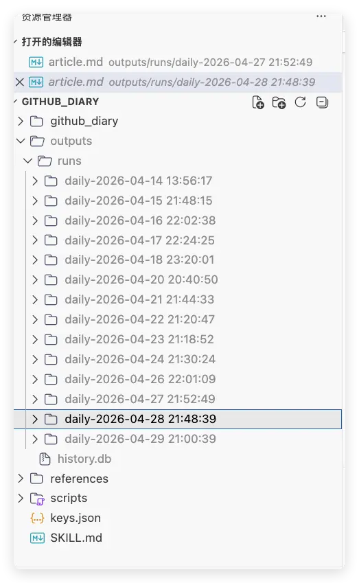 生成文件目录。